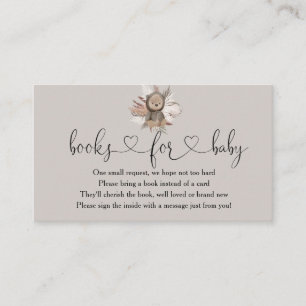 Tarjeta De Recepción Boho Lleva Libros De Baby Shower Para Bebés