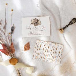 Tarjeta De Recepción Boho Lleva Libros De Baby Shower Para Bebés