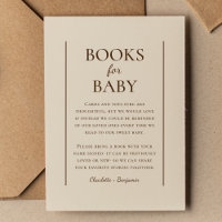 Boho Minimalista Beige Baby Shower Libros Para Beb