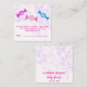 Tarjeta De Recepción Boho Moda Candy Sweet Baby Shower Diaper Raffle