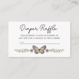 Tarjeta De Recepción Boho Moda Wildflower Diaper Raffle Baby Shower