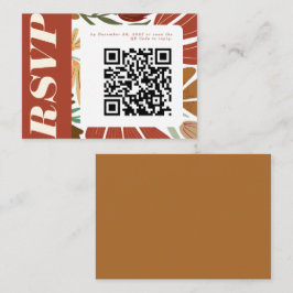Tarjeta De Recepción Boho moderno Terracotta otoño boda floral RSVP