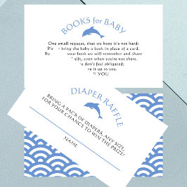 Tarjeta De Recepción Boho Nautical Blue Diaper Ruffle Baby Shower