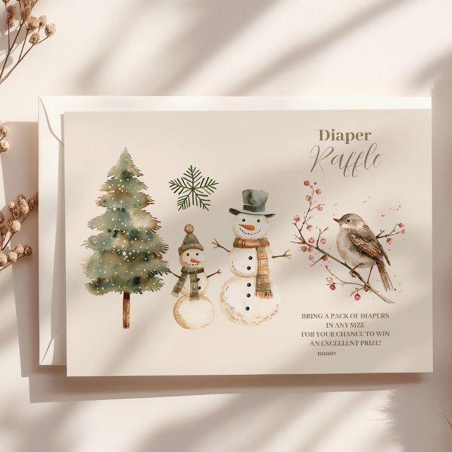 Tarjeta De Recepción Boho Navidades de invierno Baby Shower Diapper Raf (Subido por el creador)