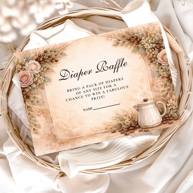 Tarjeta De Recepción Boho Neutral A Baby Is Brewing Show Diapper Raffle (Subido por el creador)