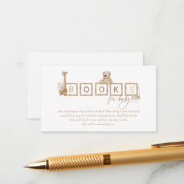 Tarjeta De Recepción Boho Neutral Wood Block Letters Libros Para Bebé