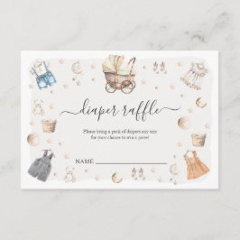 Tarjeta De Recepción Boho Nursery Baby Crib Género Revelar Diaper Raffl
