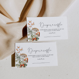 Tarjeta De Recepción Boho otoño pequeño boleto de rifa de pañales de ho