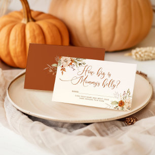 Tarjeta De Recepción Boho otoño qué grande es la barriga de mamá
