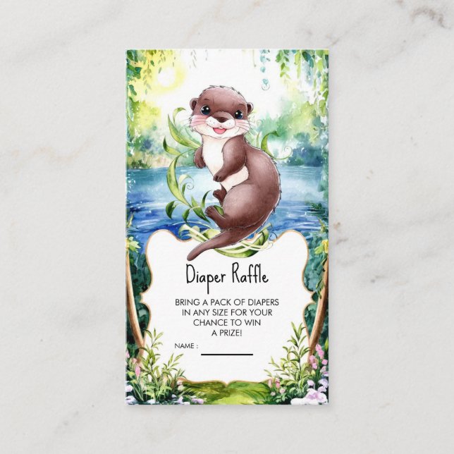 Tarjeta De Recepción Boho Otter Baby Shower (Anverso)