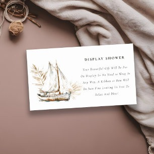 Tarjeta De Recepción Boho Palm Sailboat Display Shower Baby Shower