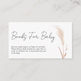 Tarjeta De Recepción Boho Pampas Grass Baby Shower Book Request