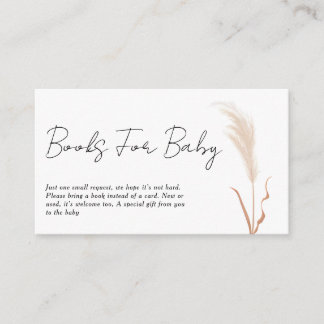 Tarjeta De Recepción Boho Pampas Grass Baby Shower Book Request