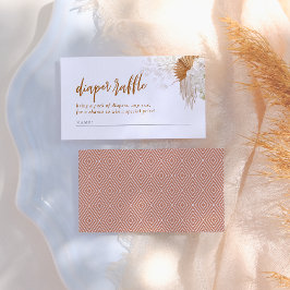 Tarjeta De Recepción Boho Pampas Grass Baby Shower Diaper Raffle