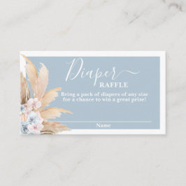 Tarjeta De Recepción Boho Pampas Grass Boy Diaper Raffle Card