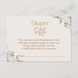 Tarjeta De Recepción Boho Pampas Grass Diaper Raffle Card | Neutrals
