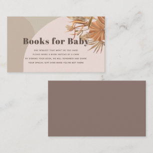 Tarjeta De Recepción Boho Pampas Grass Pink Baby Shower Books para bebé
