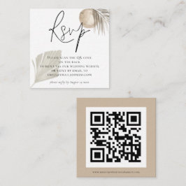 Tarjeta De Recepción Boho Pampas Grass QR Code Wedding RSVP