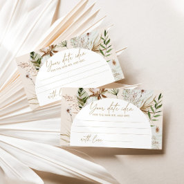 Tarjeta De Recepción Boho pampas hierba playa Cita ideas de noche. Fras