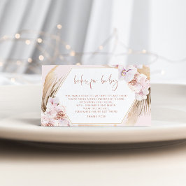 Tarjeta De Recepción Boho pampas libros de césped para bebé