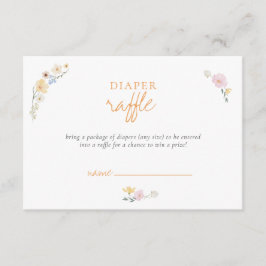 Tarjeta De Recepción Boho Pastel Diaper Raffle Calligraphy Baby Shower