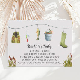 Tarjeta De Recepción Boho Pequeño Pescador Libros para Pedir Bebé