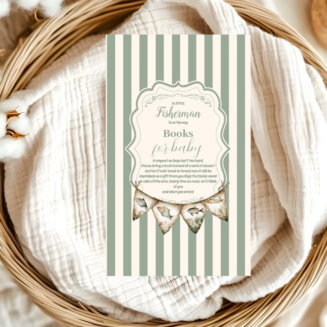 Tarjeta De Recepción Boho Pequeño pescador pesca libros para bebé (Subido por el creador)