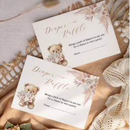 Tarjeta De Recepción Boho Pink Diaper Raffle Ticket