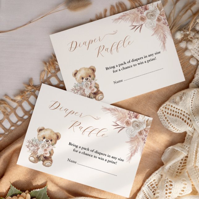 Tarjeta De Recepción Boho Pink Diaper Raffle Ticket (Subido por el creador)
