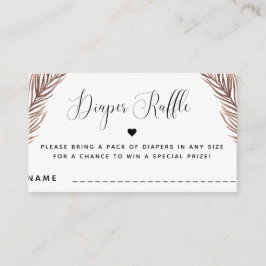 Tarjeta De Recepción Boho Plant Heart Summer Baby Shower Diaper Raffle