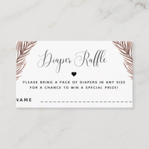 Tarjeta De Recepción Boho Plant Heart Summer Baby Shower Diaper Raffle 