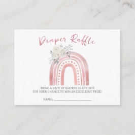 Tarjeta De Recepción Boho Rainbow Baby Shower, boleto de pañales