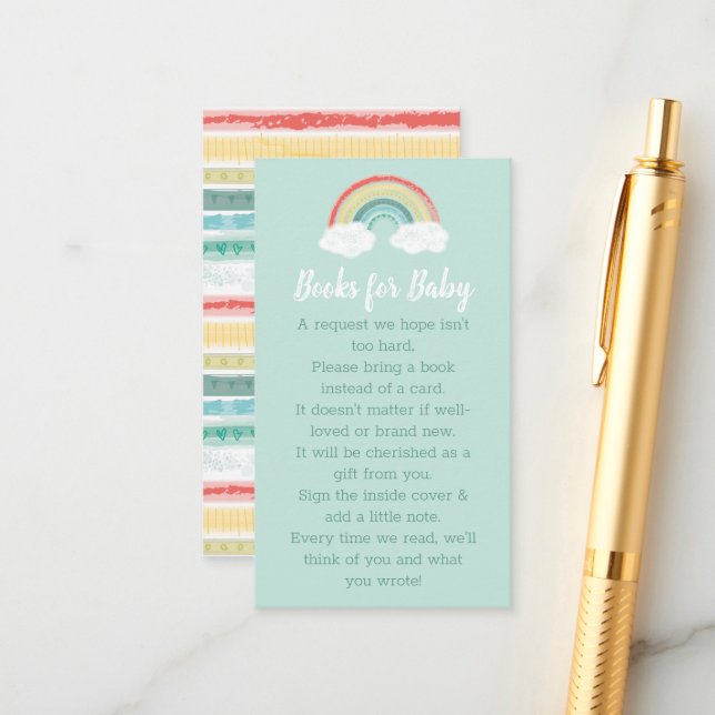 Tarjeta De Recepción Boho Rainbow Baby Shower Boys para bebé (Anverso/Reverso In Situ)