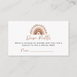 Tarjeta De Recepción Boho Rainbow Baby Shower Diaper Raffle Ticket