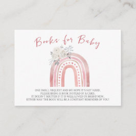 Tarjeta De Recepción Boho Rainbow Baby Shower, libros para bebé