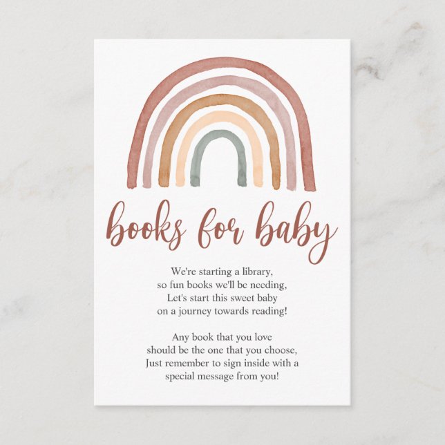 Tarjeta De Recepción Boho Rainbow Boys For Baby (Anverso)