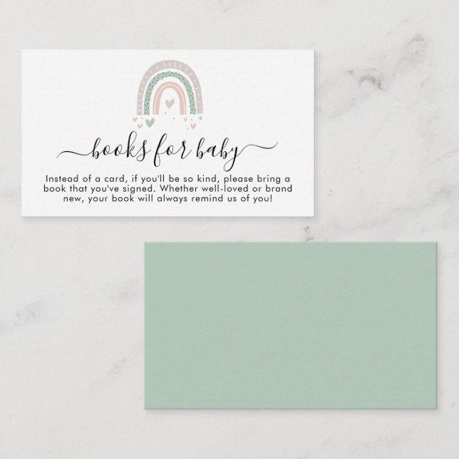 Tarjeta De Recepción Boho Rainbow Boys para Baby Sage Shower (Anverso / Reverso)