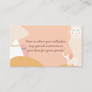 Tarjeta De Recepción Boho Ray de Sunshine Elephant silenció Baby Shower