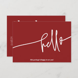 Tarjeta De Recepción Boho Red Hola Gracias Pedir Pequeños Negocios