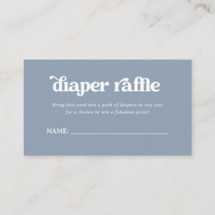 Tarjeta De Recepción Boho Retro Dusty Blue   Diaper Raffle