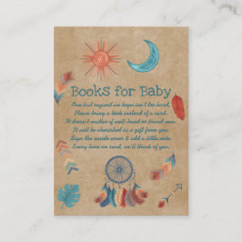 Tarjeta De Recepción Boho Retro Sun Moon Baby Shower Books para el bebé