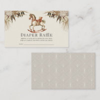 Boho Rocke Horse Diaper Raffle Ticket