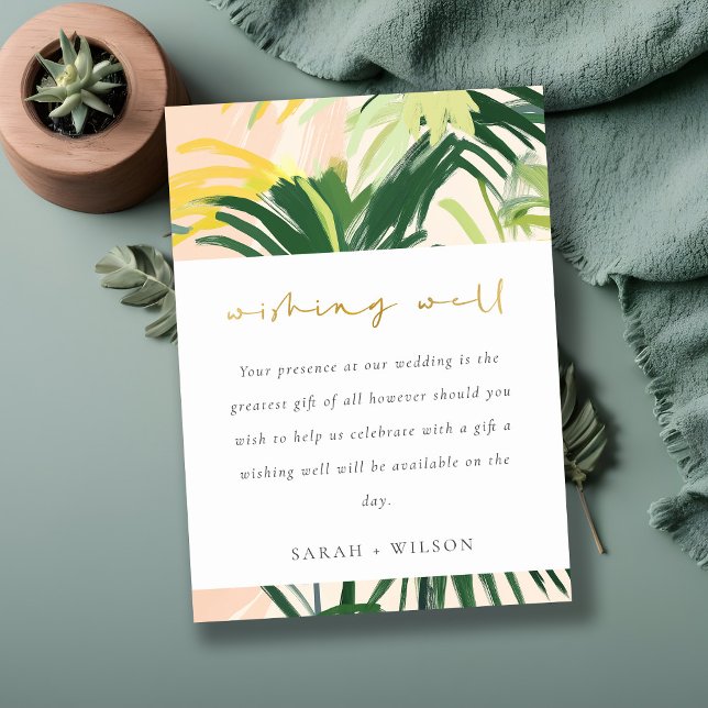 Tarjeta De Recepción Boho Rubor Green Tropical Palm Wire Bien (Subido por el creador)