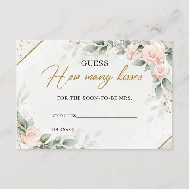Tarjeta De Recepción Boho Rubor oro de eucalipto floral (Anverso)
