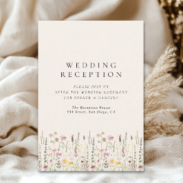 Tarjeta De Recepción Boho Rustic Wedding with Wildflowers