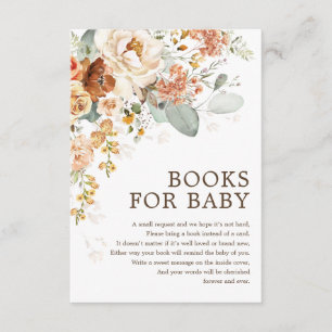 Tarjeta De Recepción Boho rústico Terracotta quemó Naranjas libros para