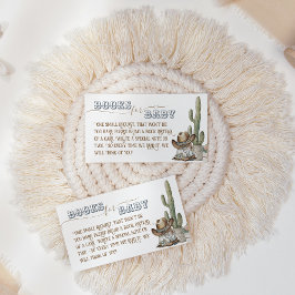 Tarjeta De Recepción Boho rústico Wild West Boy Shower libros para bebé