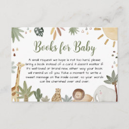 Tarjeta De Recepción Boho Safari Baby Shower Libros Para Bebés