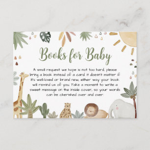 Tarjeta De Recepción Boho Safari Baby Shower Libros Para Bebés
