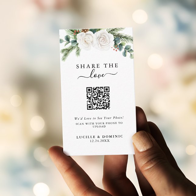 Tarjeta De Recepción Boho Script Evergreen Wedding Share The Love (Subido por el creador)